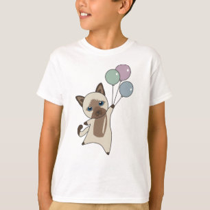 Camiseta Gato Gatinho Balões Cachorros Cinzas