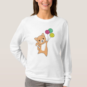 Camiseta Gato Gatinho Balões Doce Animais Vermelhos Laranj