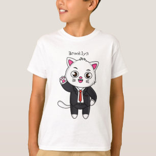 Camiseta Gato gatinho bonito em desenho animado