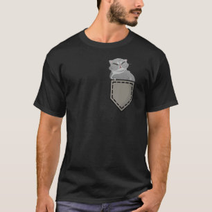 Camiseta Gato gatinho bonito no bolso Eu adoro gatos 2