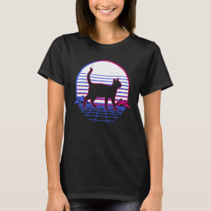 Camiseta Gato Gatinho Casa Gato Retro Vintage Pôr do Sol