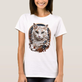 Camiseta gato,gatinho com flor