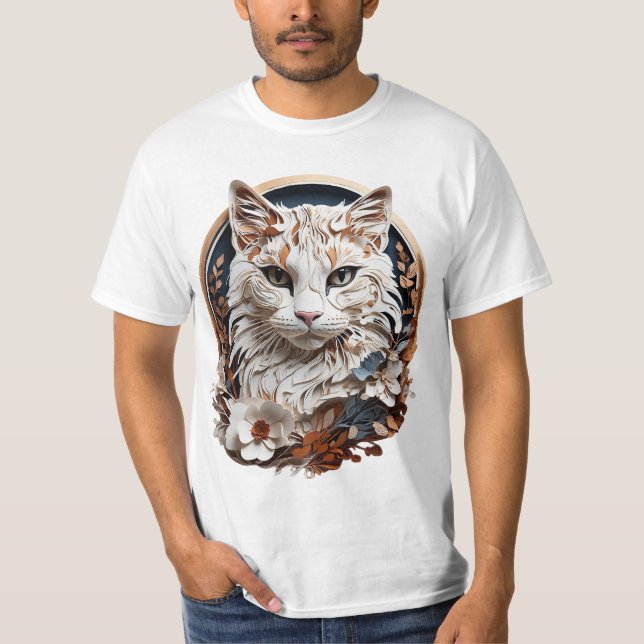 Camiseta gato,gatinho com flor (Frente)