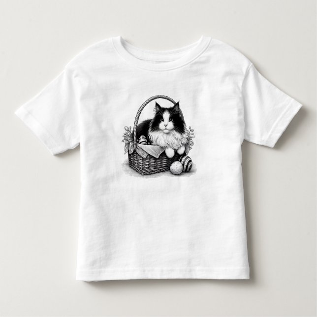 Camiseta Gato Gatinho de Páscoa bonito (Frente)