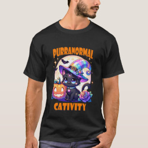 Camiseta Gato Gatinho Halloween Chapéu de Bruxa Abóbora Jac