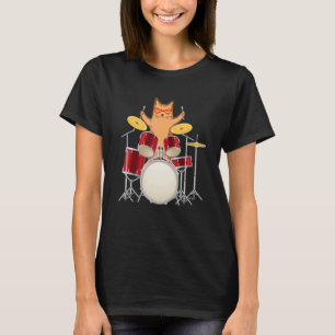 Camiseta Gato Gatinho Hippie Legal Tocando Seu Conjunto de