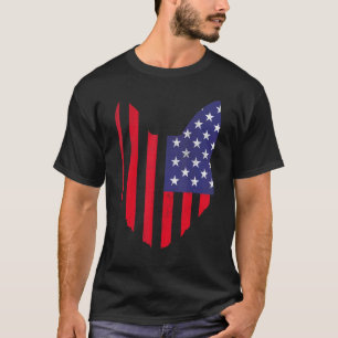 Camiseta Gato Gatinho Orelhas de Gatinho 4 de Julho Gato Pa