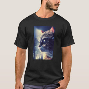 Camiseta Gato-Gatinho Pet Animal Cyborg Robot