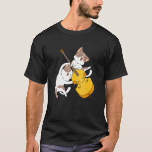 Camiseta Gato Gatinho Tocando Violoncelo Gato Tocador de V