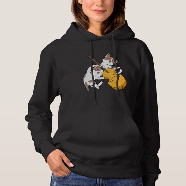 Camiseta Gato gatinho tocando violoncelo gato  tocador de v (Frente)