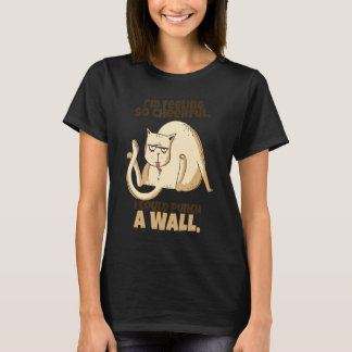 Camiseta Gato GatinhoEu Podia Socar Uma Parede  Sarcástico
