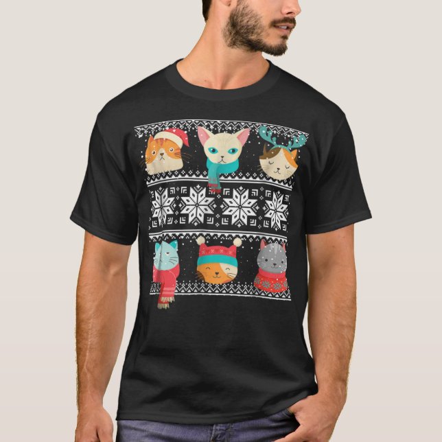 Camiseta Gato Gato Bonito Miau Cara Feio Suave Natal Ki (Frente)