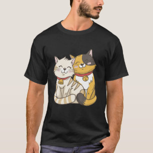 Camiseta Gato Gato Cara Sorria Gentil Gato Bonito Meninas B