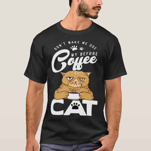 Camiseta Gato Gato Colega de Trabalho Café Drinker (Frente)