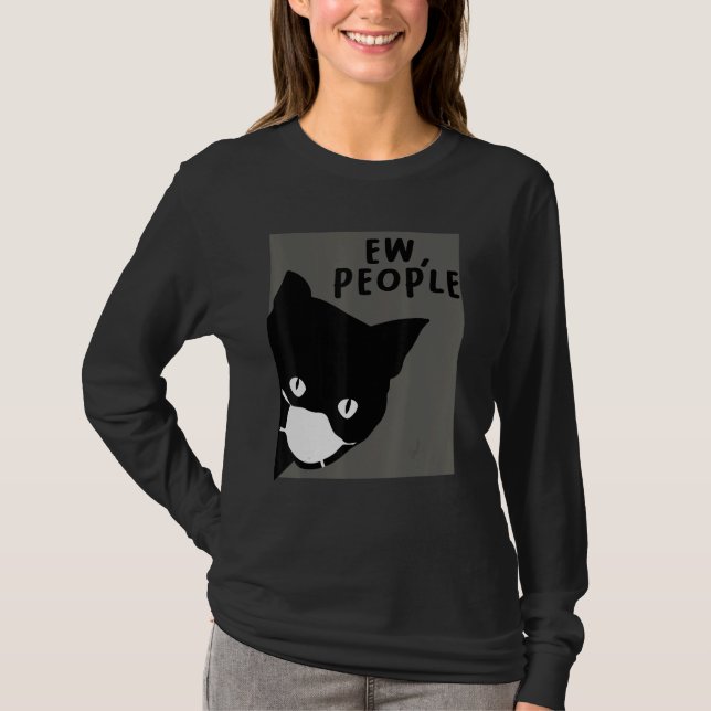 Camiseta Gato Gato Com Máscara De Rosto Pessoas De Ovo Cat  (Frente)