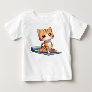 Camiseta Gato Gato de Ioga Chibi