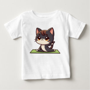 Camiseta Gato Gato de Ioga Chibi