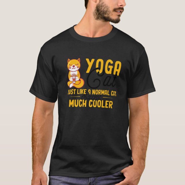 Camiseta Gato Gato De Ioga Tal Como Um Gato Normal Exceto M (Frente)