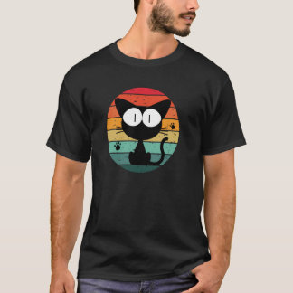 Camiseta Gato Gato Gato De Aniversário De design Sunset Ret