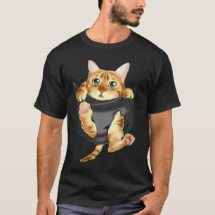 Camiseta Gato Gato Gato de Pequim Gato Gato de Pocket Kitte