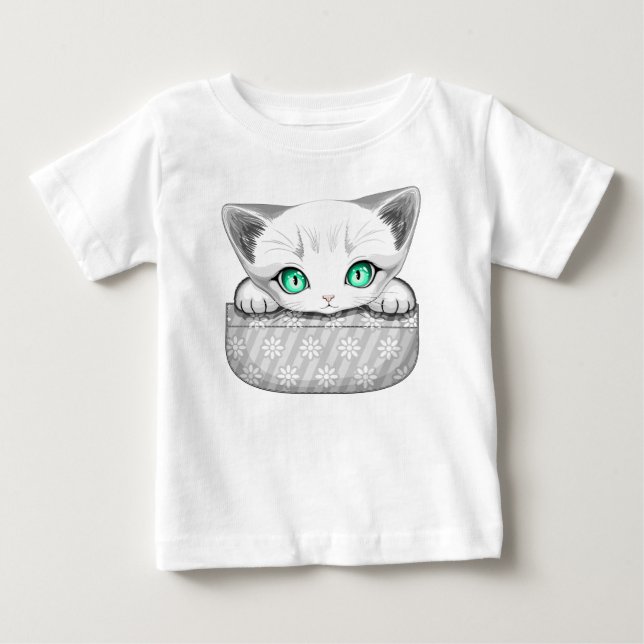 Camiseta Gato, Gato, Gato e Playaking de uma Bolsa (Frente)