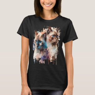 Camiseta Gato Gato Gato Gato Gato Colorido Adoção de Gatinh