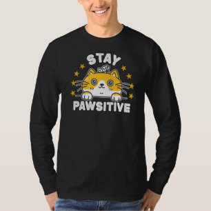 Camiseta Gato Gato Gato Gato Gato Fica Pawsitivo Pata Gato 