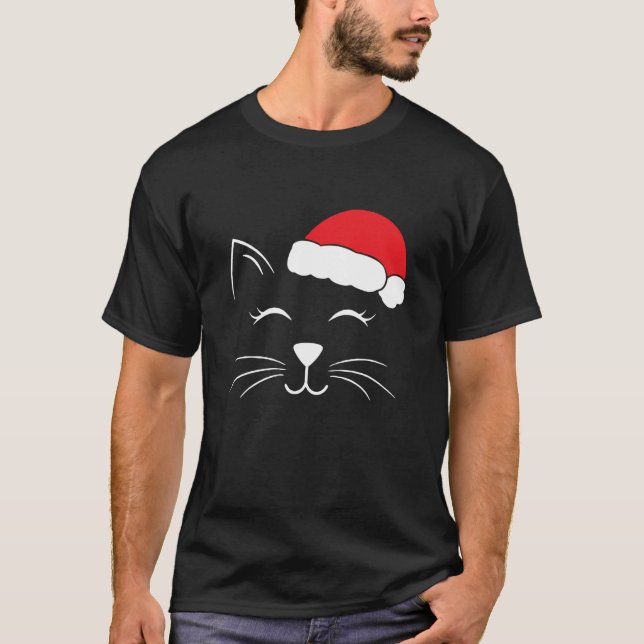 Camiseta Gato Gato Gato-Gato-Gato-Gato-de-Natal-Gato-de-Nat (Frente)