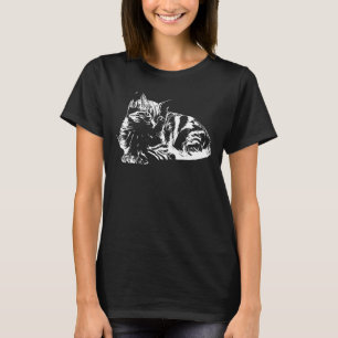 Camiseta Gato Gato Gato Gato Gato-Gato - silhueta de linhas