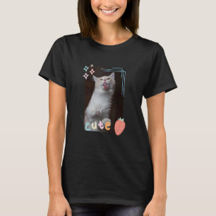 Camiseta Gato Gato Gato Gato-Gato Licenciando uma Janela Ga