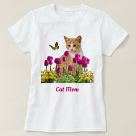 Camiseta Gato-Gato-Gato-Gato-Mão/Gato-de-Ouro-Laranja Branc