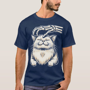 Camiseta Gato Gato Gato Geletado Mão De Halloween Mulheres
