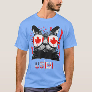 Camiseta Gato Gato Gato Giro EUA EH Canadá Dia Americano Ca