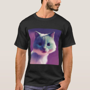 Camiseta Gato Gato Gato Grafo Adorável, Branco Suave como N