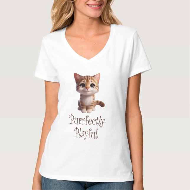 Camiseta Gato Gato Gato Puramente Repleto (Frente)