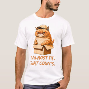 Camiseta Gato Gato Gelado com Boné na Caixa   Eu quase Ajus