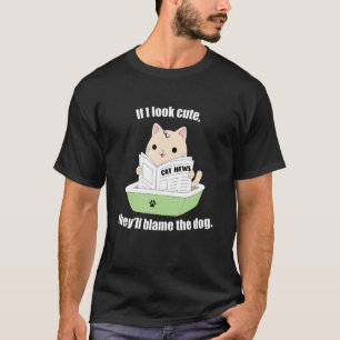 Camiseta Gato Gato Giro Culpando A Frase Do Gato Do Cão