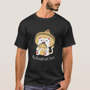 Camiseta Gato Gato-Grito Mexicano Segurando Um Taco Para Um
