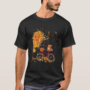 Camiseta Gato Gato Grito Na Bicicleta Na Queda Folha De Fol