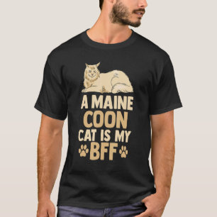 Camiseta Gato Gato Mãe Pai Retrô Um Gato De Maine É Meu BFF