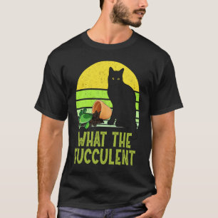 Camiseta gato gato preto halloween suculenta planta cacto m