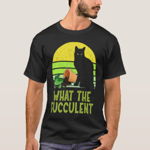 Camiseta gato gato preto halloween suculenta planta cacto m