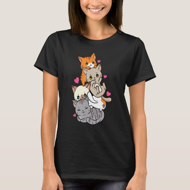 Camiseta Gato Gatos Fofo Kitty   Neko Presente (Frente)