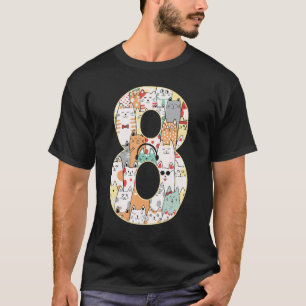 Camiseta Gato Gelado, Oitavo Aniversário, Gatinho Gelado, 8