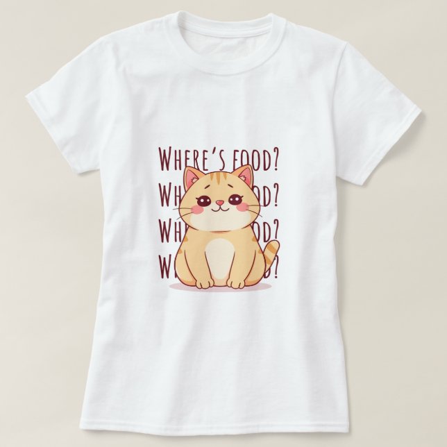 Camiseta Gato Gengibre Faminto (Frente do Design)