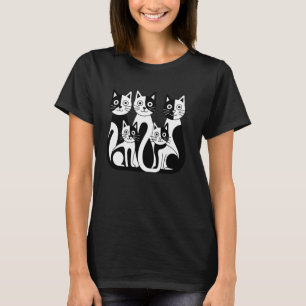 Camiseta Gato Geométrico Gatinho Abstrato Arte de Gato Fofo
