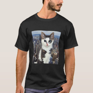 Camiseta Gato gigante em Manhattan Strange e Kitten Gatinho