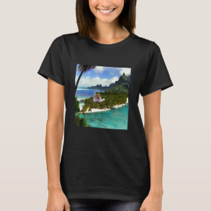 Camiseta Gato Gigante Em Uma Ilha Tropical  Gato