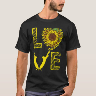 Camiseta Gato Girassol Para Gato Mãe de Gato Homens Mulhere