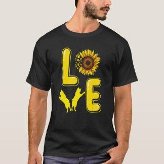 Camiseta Gato Girassol Para Gato Mãe de Gato Homens Mulhere